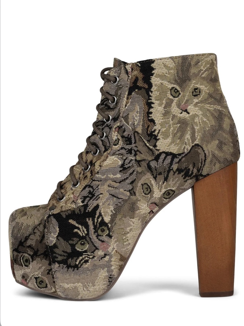 Jeffrey Campbell Lita Cat Tapestry Platform Heels/ Boots - Picture 3 of 14